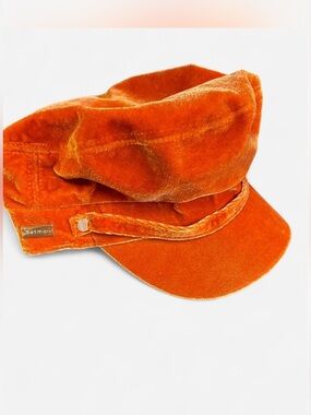 betmar Orange Velvet Cadet Cap